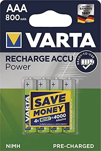 4x VARTA Batterie Akku Ready2Use MICRO AAA 1,2 V HR03 800mAh