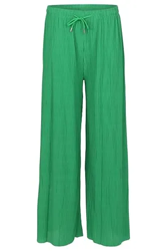Easy Young Fashion Damen Sommerhose - Plisseehose in Grün - Damen-Hosen: Luftige Plisseehose im Marlene-Stil, figurfreundlich und ideal für jeden Anlass – elegant oder casual styling möglich.