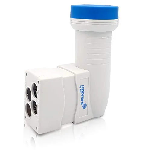 Univers digitaler Quattro LNB 0,1 dB LTE-Filter, 4 Teilnehmer, 0.1dB, Full HD, 4K UHD, 3D, Wetterschutz ausziehbar, nur in Verbindung mit Multischalter nutzbar