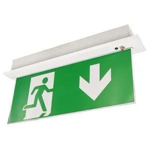 LED Fluchtwegleuchte FL-250 - Notausgangsbeleuchtung - Sicherheits- & Alarmtechnik mit 3 Stunden Notbeleuchtung, Testknopf und 8 selbstklebenden Richtungsetiketten für optimale Sicherheit.