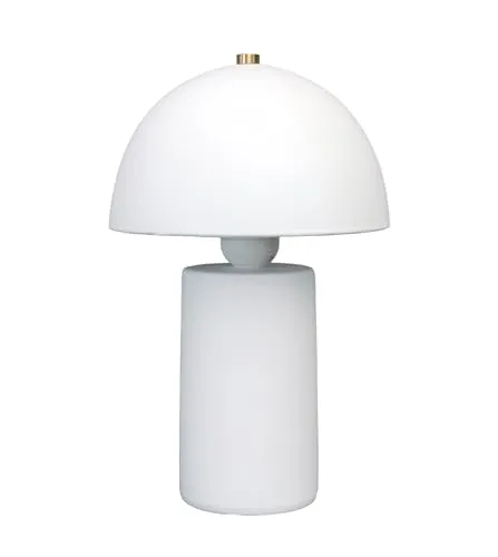 Arnusa Tischlampe Pilz Keramik Weiß 17x28 cm Nachttischlampe moderne Tischleuche E27