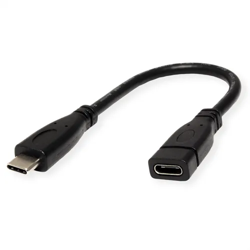 USB 3.2 Gen 2 Typ C Kabelverlängerung, C-C, ST/BU, 10Gbit/s, 100W, schwarz, 0,15