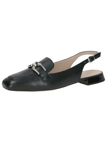 CAPRICE Damen Slingback-Loafer aus Leder Elegant, Schwarz (Black Nappa), 36 EU - Hausschuhe mit innovativem MemorySchaumstoff für optimalen Komfort und Gelenkschutz, ideal für Büro und Freizeit.
