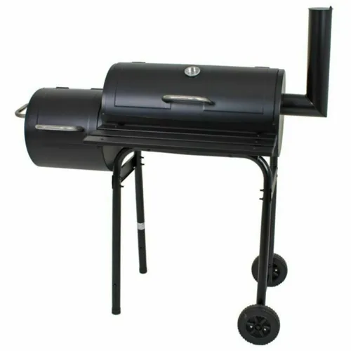 BBQ Smoker XL - 116x115x65 cm Stahl Grillwagen - Grillwagen und Räucherofen aus robustem Stahl, ideal für schmackhafte Grill- und Räuchergerichte im Garten.
