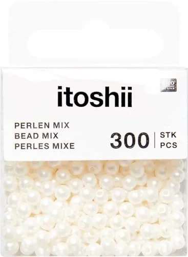Rico Design itoshii Perlen, 4 mm, 300 Stk., Kunststoffperlen für Schmuck, Basteln, Ganzjährig, DIY Crafting Beads, Schmuckherstellung, Craft Supplies Perlweiß
