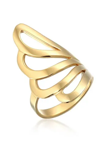 Nenalina Wellenring Silber 925 Damen vergoldet - Elegantes Schmuckstück - Ringe für Damen: Zeitloser Wellenring aus vergoldetem 925 Sterlingsilber, ideal für jeden Anlass und ein perfektes Geschenk für Frauen, die Stil und Eleganz lieben.