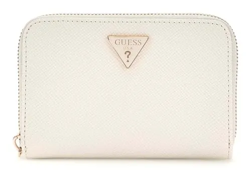 GUESS Rosalba SLG Medium Zip Around Wallet M Cream White in weiß von GUESS