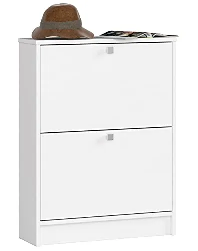 AKORD Schuhschrank mit 2 Schuhkippern | Elegantes Schuhregal für enge Räume