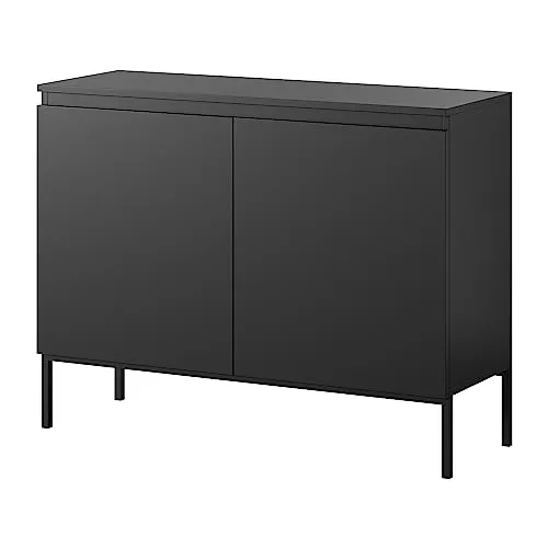 Selsey Sideboard, Schwarz - Modernes 2-türiges Design - Kommoden & Sideboards, minimalistisches Sideboard mit vielseitigen Aufbewahrungsmöglichkeiten und pflegeleichtem Korpus aus feuchtigkeits- und kratzfestem Spanplatten.