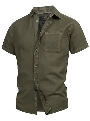 Indicode Herren INGunther Kurzarm-Hemd mit Brusttasche | Stilvolles Männerhemd für den Sommer, XL - Stilvolles Kurzarmhemd für warme Tage, gefertigt aus 70% Baumwolle und 30% Leinen. Angenehmes Tragegefühl und vielseitig kombinierbar. Idealer Begleiter für einen frischen Look!
