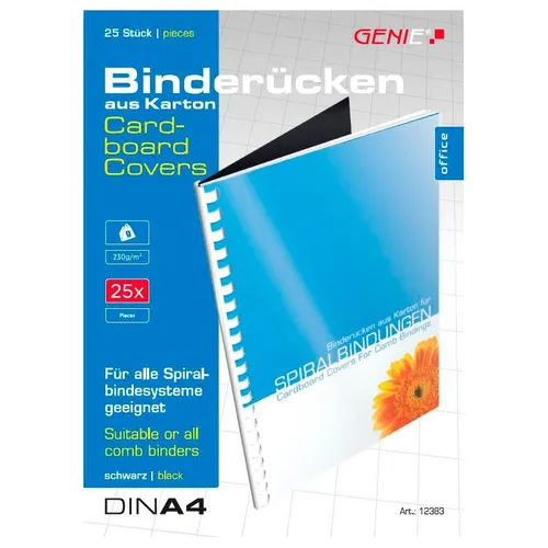 Genie Karton-Rücken A4 25 Stk, schwarz