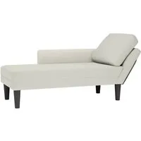 vidaXL Chaiselongue mit Kissen und Rechter Armlehne Creme Samt - Gartenmöbel, stilvolle Chaiselongue aus weichem Samt für höchsten Komfort, inkl. Lendenkissen für optimale Unterstützung.