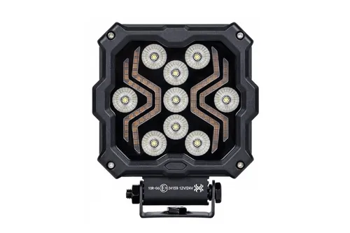 SecoRüt Arbeitsscheinwerfer L0195 - 12V/24V DC - Zusatzscheinwerfer mit 9 Hochleistungs-LEDs für fokussiertes Arbeitslicht, ideal für Aufbau- und Festmontage, inklusive Montagematerialien.