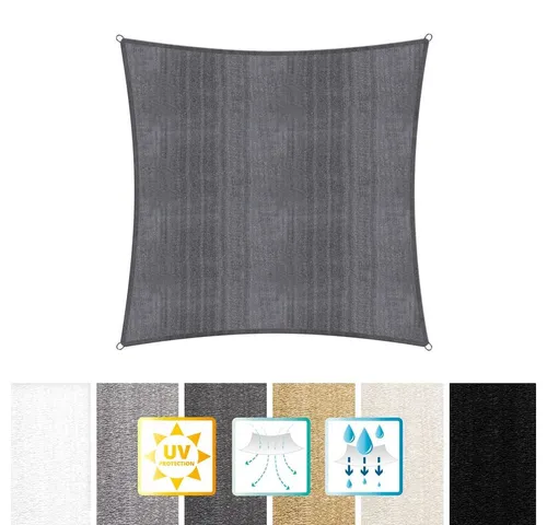 Lumaland Sonnensegel 4 x 4 m Quadrat - Sonnenschutz aus 100% HDPE, wetterbeständig und mit Stabilisator für optimalen UV-Schutz - ideal für Garten und Terrasse.