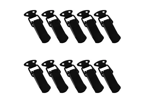 SO-TECH® Kastenriegelschloss Spannverschluss LATCH Kniehebelspanner Stahl Verbinder, (10-tlg), Länge: 78 mm, Breite: 16 / 27 mm, Höhe: 9,3 mm, schwarz