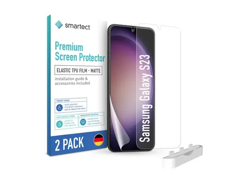 smartect Displayschutzfolie TPU Schutzfolie Matt für Samsung Galaxy S23, Set, 2 Stück, Panzerfolie Bildschirm Displayfolie
