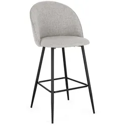Barhocker New Tanya 2er-Set aus Stoff, Aschgrau - Stühle – Eleganter Barhocker mit robustem Design für Komfort und Stil an der Bar oder Küchentheke.