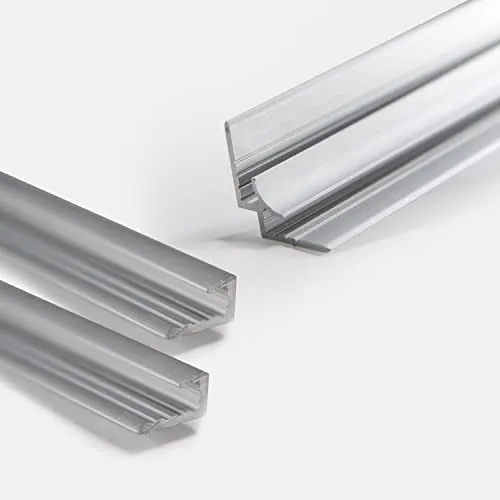 dedeco Aluminium Profilset 2x Abschlussprofil Endprofil & 1x Eckprofil Verbindungsprofil Alu 200cm für 3mm Duschrückwände Wandverkleidung Rückwände