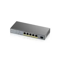 ZyXEL GS1350-6HP Gigabit Smart Switch - 5-Port GbE Smart Managed Switch mit PoE++ für einfache Integration von IP-Geräten, lüfterlos und kompakt für geräuschlose Umgebungen.