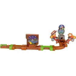 Sonic - The Hedgehog Go Go Racers Minifiguren Spielset - Spielfiguren Set mit Super Sonic Figur, interaktiven Teilen und Abschussrampen für actiongeladenen Spielspaß in der Green Hill Zone!