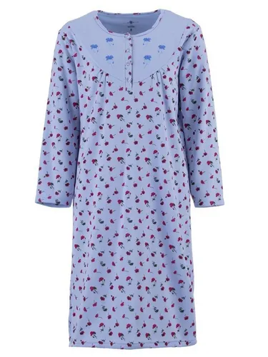 zeitlos Nachthemd Thermo Nachthemd - Mohnblumendruck Stickblume