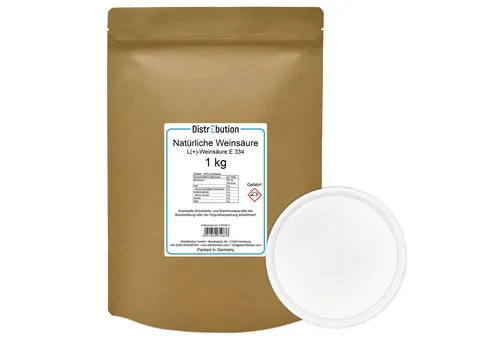 DistrEbution Obstkonserve Natürliche Weinsäure - Konservierungs- und Säuerungsmittel, 1000 g