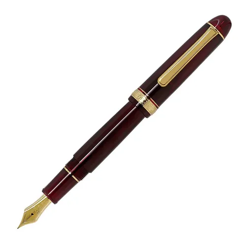 PLATINUM #3776 Century Gold Trim Bourgogne Japanese Fountain Pen M/Red/0.34-0.44