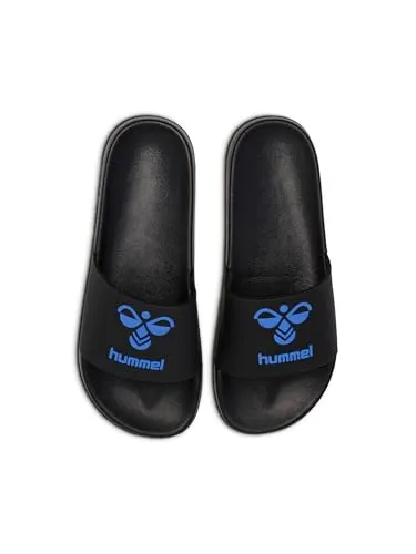 hummel Unisex HML Essential Pool Slide Slipper, Black/True Blue, 48 EU