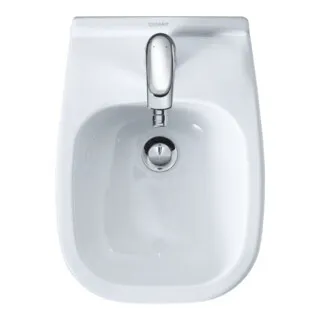 Duravit D-Code Wand-Bidet Compact 350 x 480 mm - Weiß - Bidet für platzsparende Bäder, mit modernem Design und einfacher Reinigung für mehr Hygiene und Komfort.