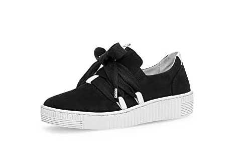 Gabor Damen Low-Top Sneaker, Frauen Halbschuhe,Wechselfußbett,Best Fitting,Laufschuhe,Freizeit,sportlich,Turnschuhe,schwarz/Weiss,37.5 EU / 4.5 UK