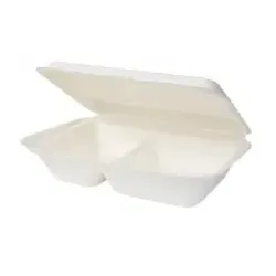 Produktbild Greenbox Menüschale mit Klappdeckel, rechteckig, 2-geteilt DFC013461 , 1 Packung = 50 Stück