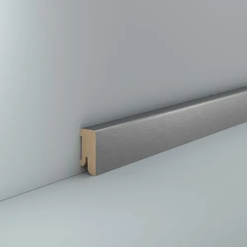 Sockelleiste Aluminium 40 mm MDF foliert Edelstahl Dekor Fußleiste Modern