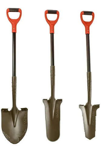 Red Tools Spaten 3 tlg. Profi Spaten Set - Robustes Garten Werkzeug