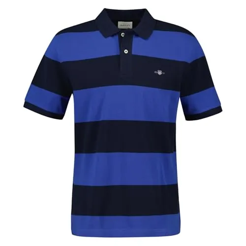 Gant Poloshirt blau L - Herren-Shirt aus 100% Bio-Baumwolle, Piqué-Optik, ideal für lässige Anlässe und angenehm zu tragen.