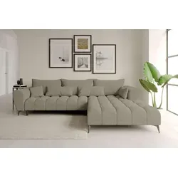 99rooms Ferrano Ecksofa Chenille EDEN Cappuccino in braun von 99rooms