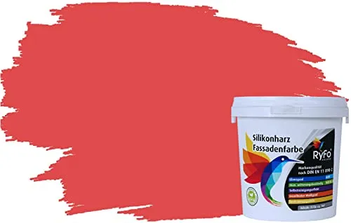 RyFo Colors Silikonharz Fassadenfarbe Lotuseffekt Wassermelone 1l - Hochwertige Silikonharz-Fassadenfarbe mit erstklassiger Deckkraft und langer Haltbarkeit. Ideal für Außenanwendungen, wetterbeständig und pflegeleicht – für eine dauerhaft ansprechende Fassade.