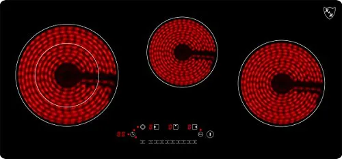 K&H 3 Zonen Glaskeramikkochfeld 75cm - Hochwertiges 5400 W Elektrokochfeld mit Touch-Control und 9 Leistungsstufen, umweltfreundlich verpackt und für jedes Kochgeschirr geeignet.