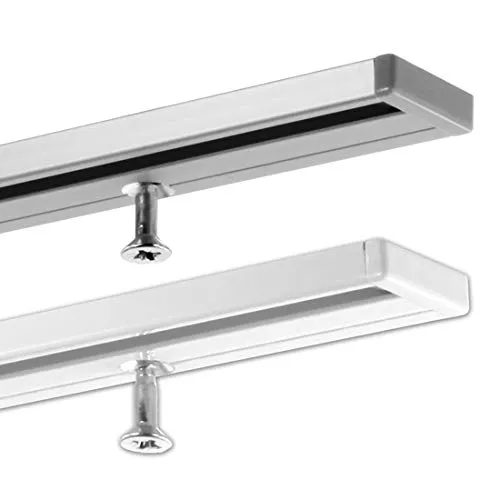 Gardineum Vorhangschiene aus Aluminium, 1-läufig, 200 cm - Elegante, flache Aluminium-Gardinenschiene, ideal für die Deckenmontage. Mit einer Länge von 200 cm perfekt für vielfältige Vorhanglösungen.