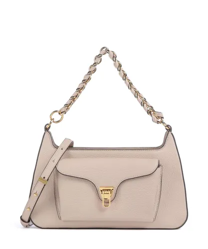 Coccinelle Beat Schultertasche beige E1TFK120101-N12 - Schultertaschen aus genarbtem Rindsleder, stilvoll und langlebig – der perfekte Begleiter für jeden Anlass.