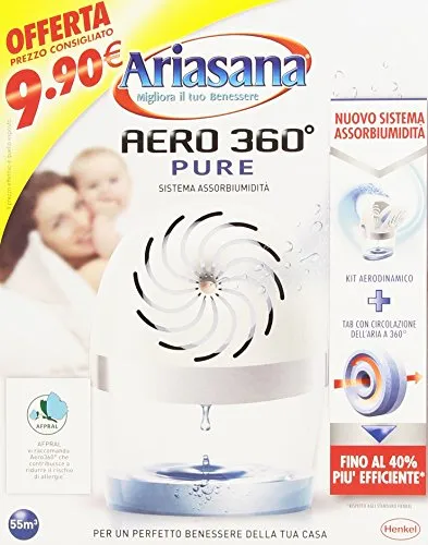Ariasana – Aerodynamische Aero 360 ° Pure, Feuchtigkeit System, Kit + Tab 360 ° mit Luftzirkulation, 1 Stück