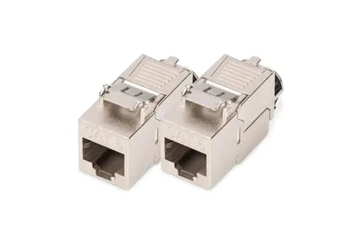 DIGITUS DN-93816 – Keystone-Modul Cat 8.1 – 2 Stück – RJ45 Netzwerkdose Cat8 Geschirmt – 2000 MHz – 25GBase-T & 40GBase-T – 25 Gbit/s & 40 Gbit/s – AWG 26/7 bis AWG 22/1 – Montage Werkzeugfrei