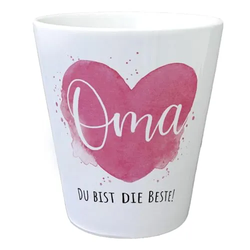 Beste Oma Blumentopf mit Spruch Oma Du bist die Beste Herzvolle Idee für Großmutter Familie Liebe Glück in pinkem Design