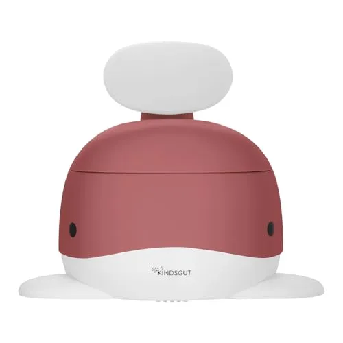 Kindsgut Kinder-Töpfchen im Wal-Design - Töpfchen mit ergonomischer Rückenlehne und rutschfester Unterseite, ideal für das Toiletten-Training von Kleinkindern. In dezenter Altrosa erhältlich und inklusive gratis Pottybuch für ein spielerisches Erlebnis.
