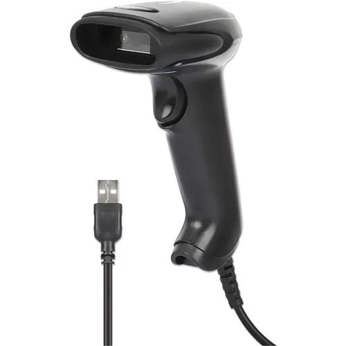 MANHATTAN 2D LED Barcodescanner mit 1,4m USB-Kabel - Barcodescanner für 1D/2D Codes, kabelgebunden mit flexibler 1,4m USB-Verbindung. Ideal für den Einsatz im Einzelhandel und Lager, energieeffizient und leicht.