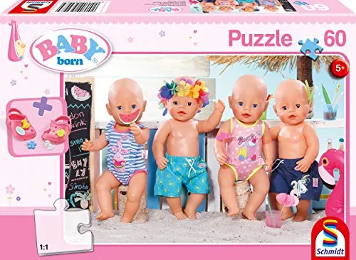 Schmidt Spiele Puzzle 56298 Baby Born, Im Sommer, 60 Teile Kinderpuzzle, bunt