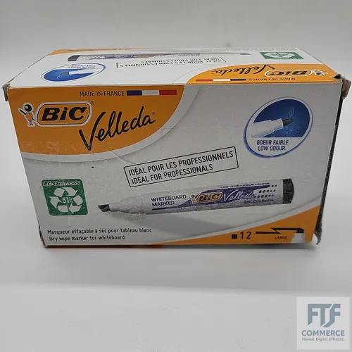 BIC Velleda 1751 Whiteboard-Marker (3,7 - 5,5 mm) 12 Stück schwarz