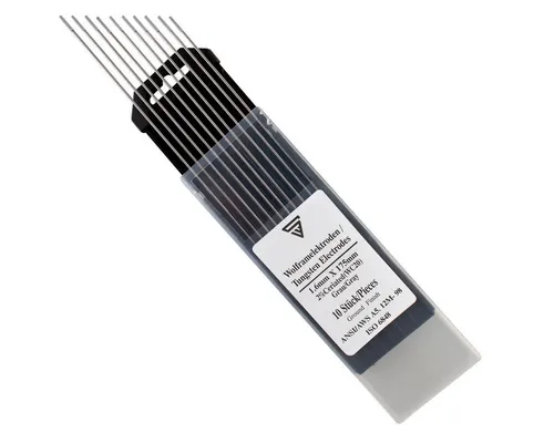 STAHLWERK Wolframelektroden WC20 1,6 x 175 mm - 10er Set - Hochwertige 10er Packung WIG Wolframelektroden 1,6 x 175 mm, ideal für vielseitige Anwendungen. Thoriumfrei und mit herausragendem Zündverhalten für Stahl, Edelstahl und mehr.