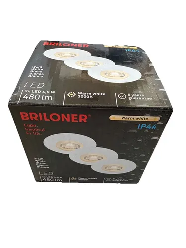 Briloner 3er Set LED Einbauleuchte Kulana – warmweißes Licht für jeden Raum - Einbauleuchten, 3er Set mit Ø 9 cm, energieeffizient und perfekt für stimmungsvolle Beleuchtung in Wohn- und Arbeitsbereichen.