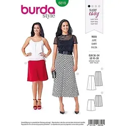 Produktbild burda Schnittmuster Damen Rock 6818 mit Gummizug