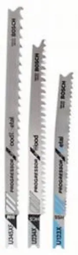 Bosch Accessories Professional Zubehör 2 607 010 516 3tlg. Stichsägeblatt-Set U 123 X; U 234 X; U 345 XF